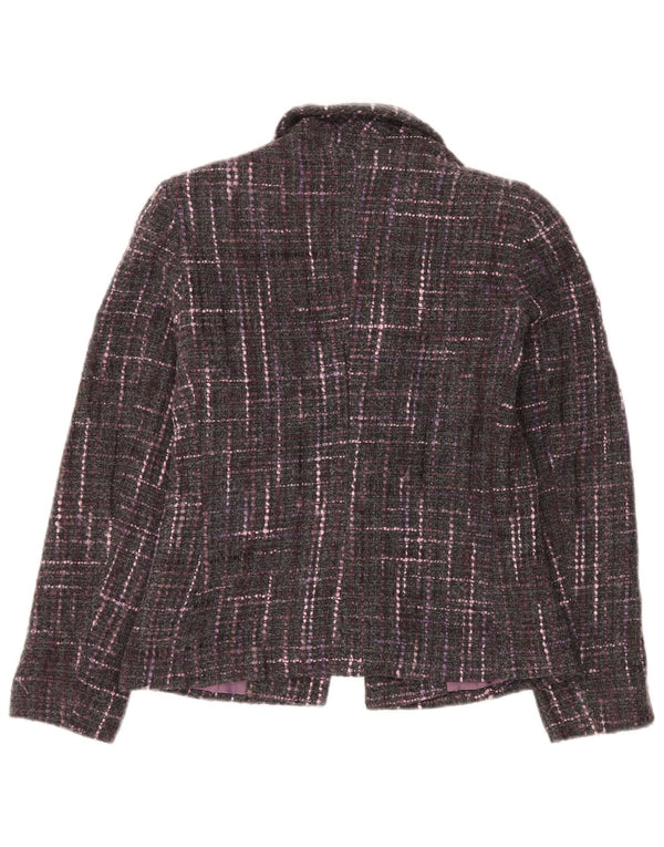 Jaqueta blazer feminina de 1 botão Marks & Spencer Reino Unido 10 pequena xadrez cinza