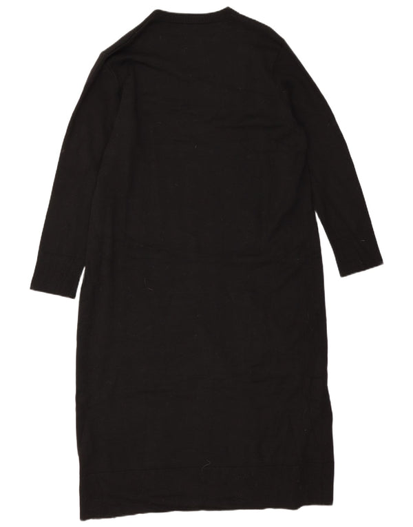Vestido jumper feminino Zara de manga comprida Reino Unido 18 XL preto viscose