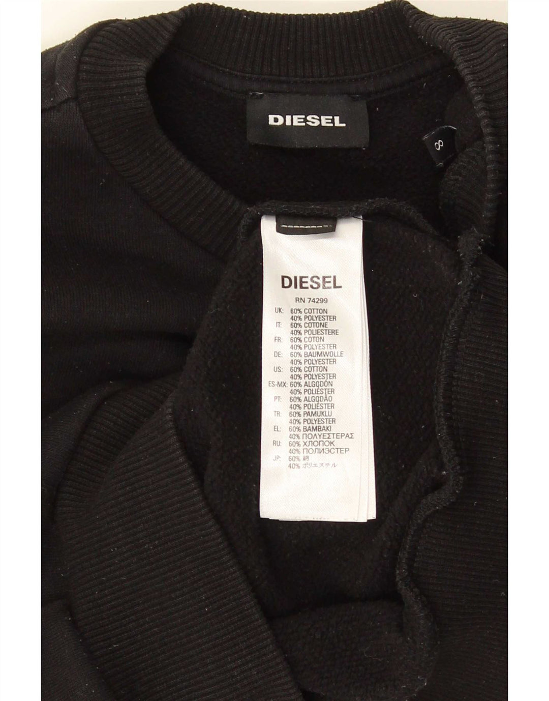 Diesel Meninos Moletom Gráfico Jumper 7-8 Anos Algodão Preto