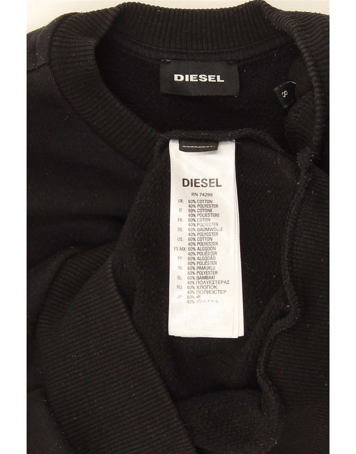 Diesel Meninos Moletom Gráfico Jumper 7-8 Anos Algodão Preto