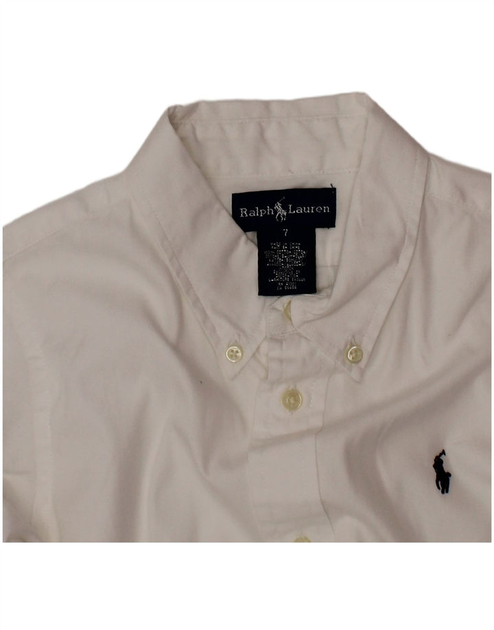 Camisa masculina Ralph Lauren 6-7 anos algodão branco
