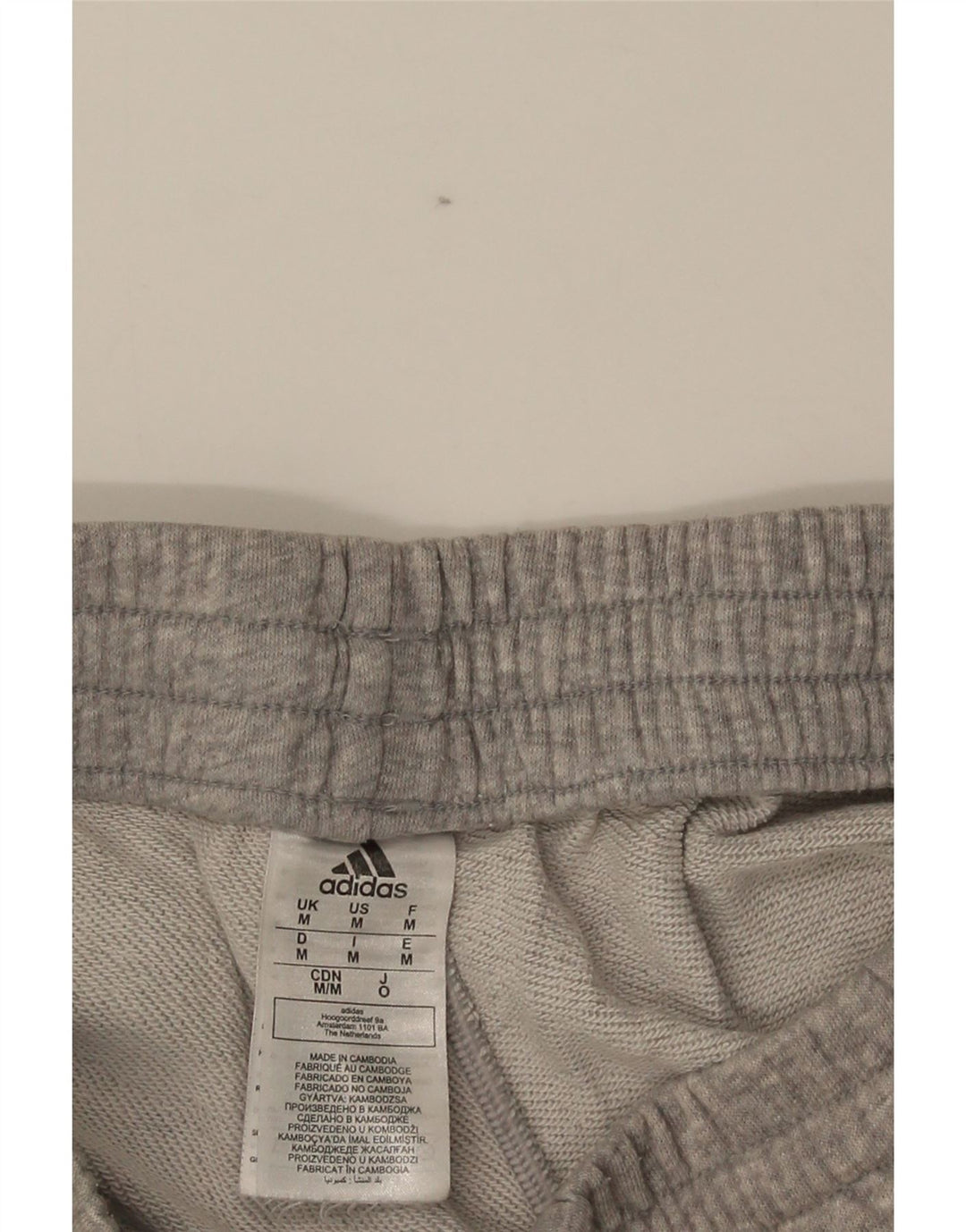 Shorts esportivos masculinos Adidas médio cinza manchado de algodão