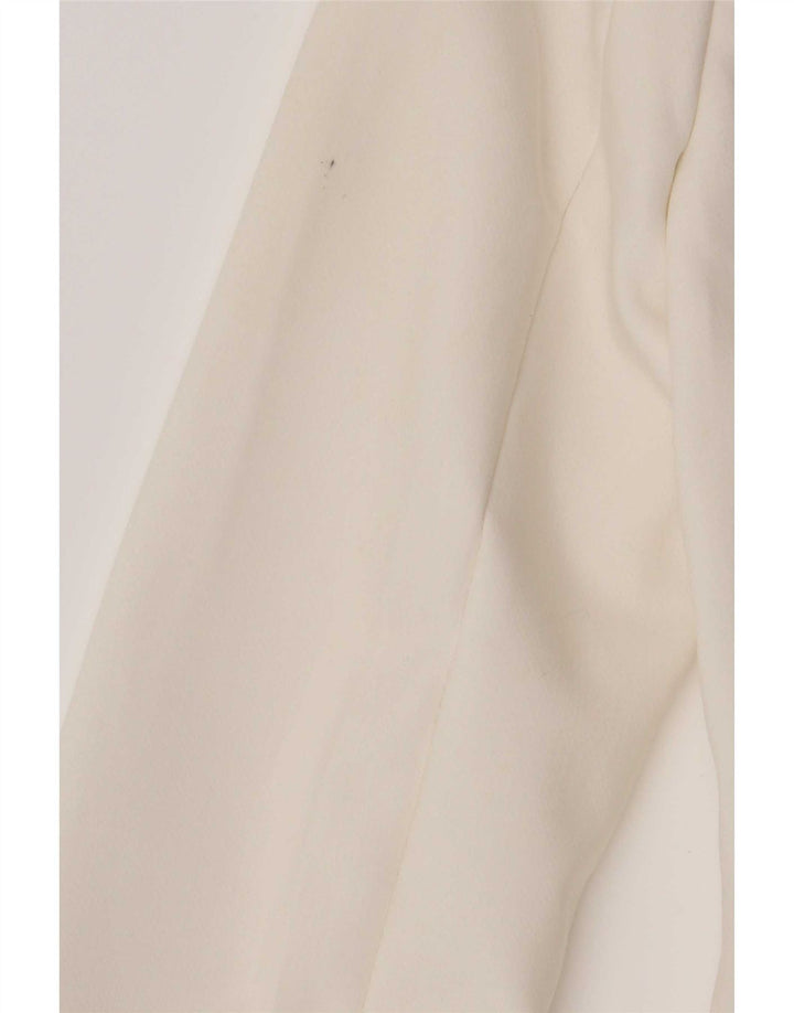 Jaqueta blazer feminina Zara com 2 botões Reino Unido 6 XS branco colorblock poliéster