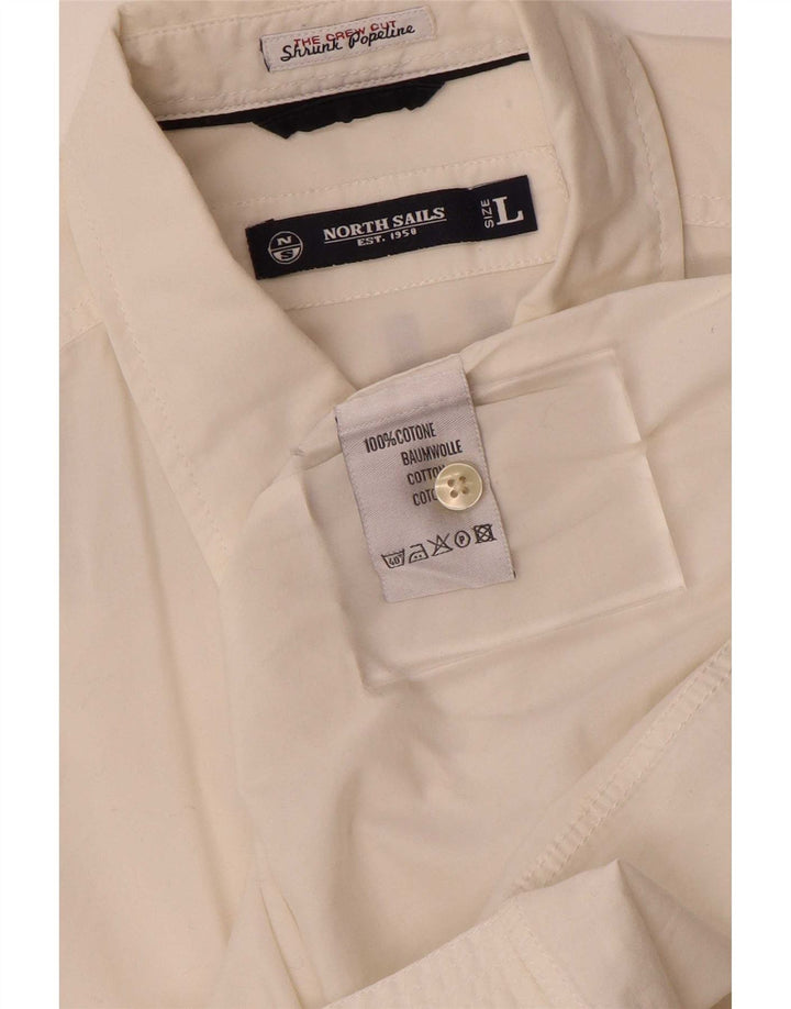 Camisa masculina estampada de manga curta North Sails grande algodão branco