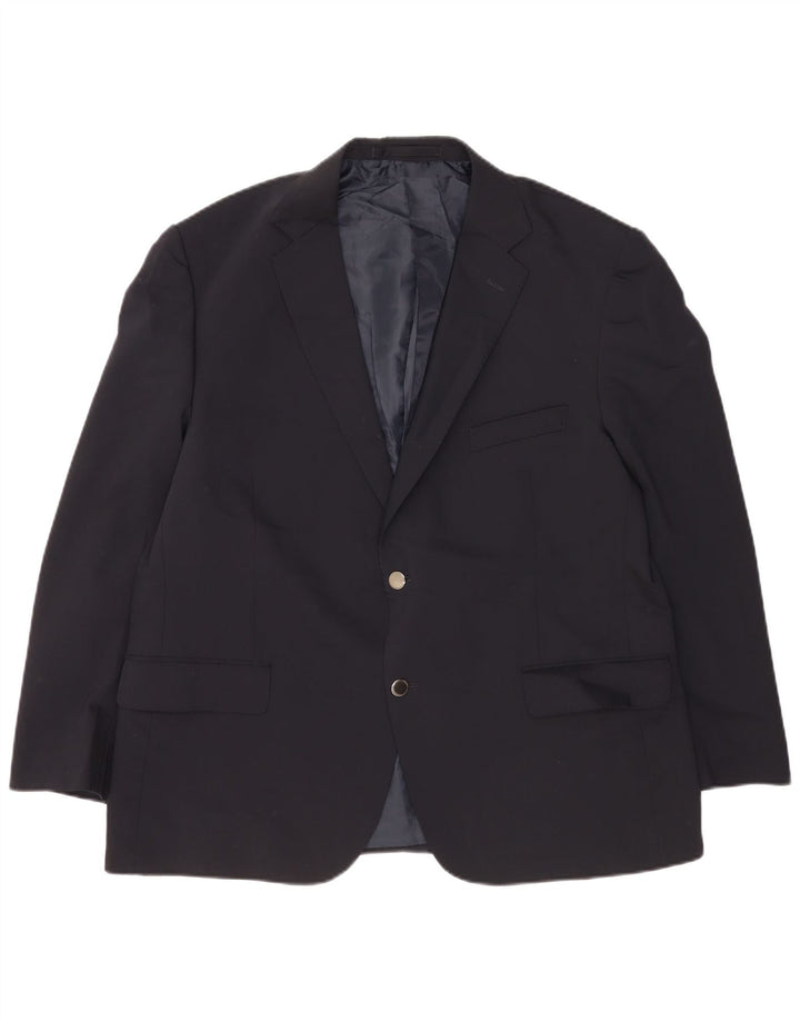 Jaqueta blazer masculina Marks & Spencer curta de 2 botões Reino Unido 40 grande azul marinho