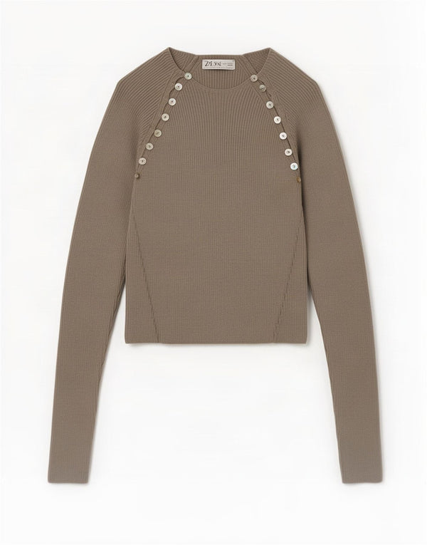 Blusa feminina Zara Top UK 12 viscose cinza médio