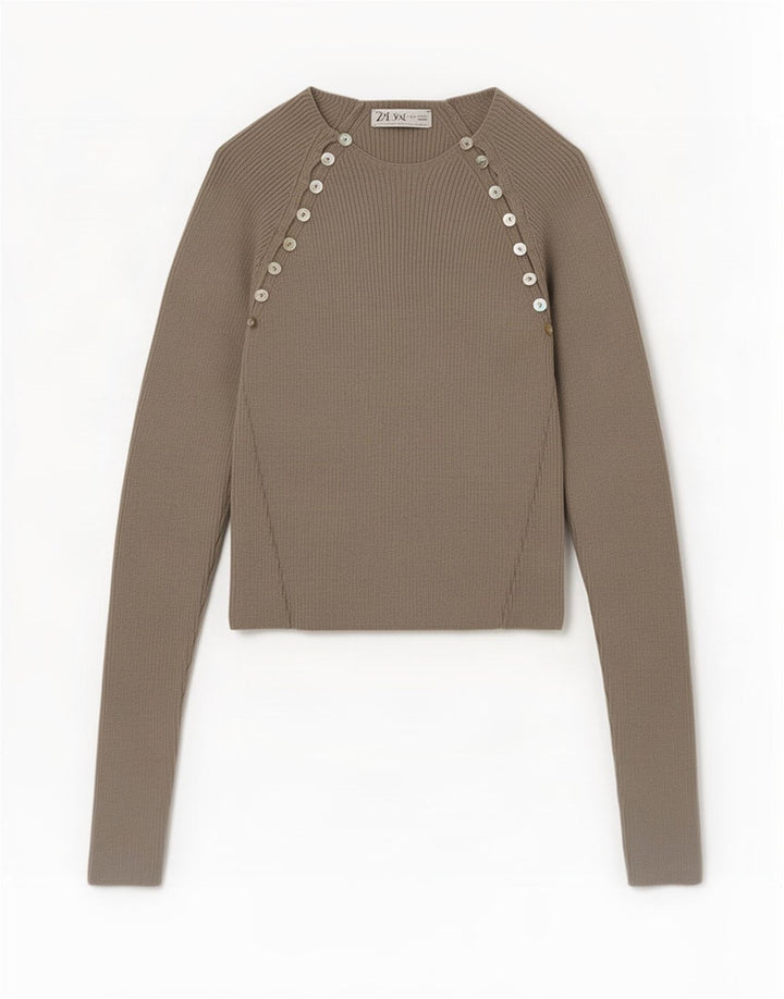Blusa feminina Zara Top UK 12 viscose cinza médio