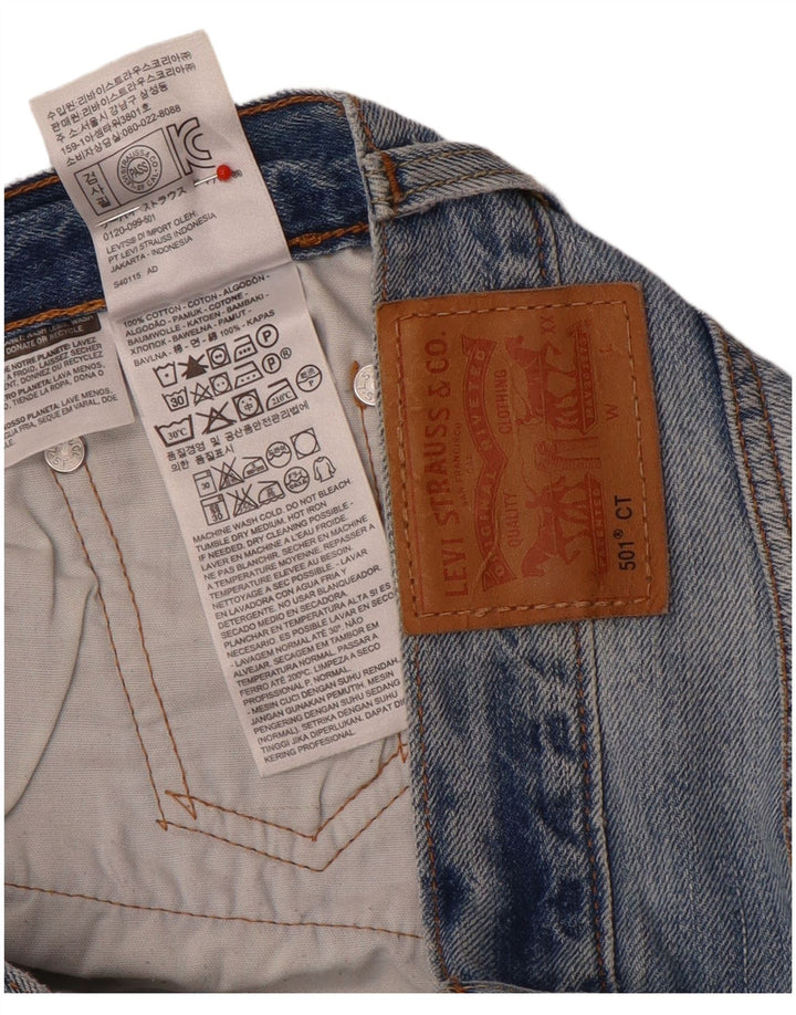 Calça jeans feminina Levi's 501 CT desgastada reta W26 L29 azul