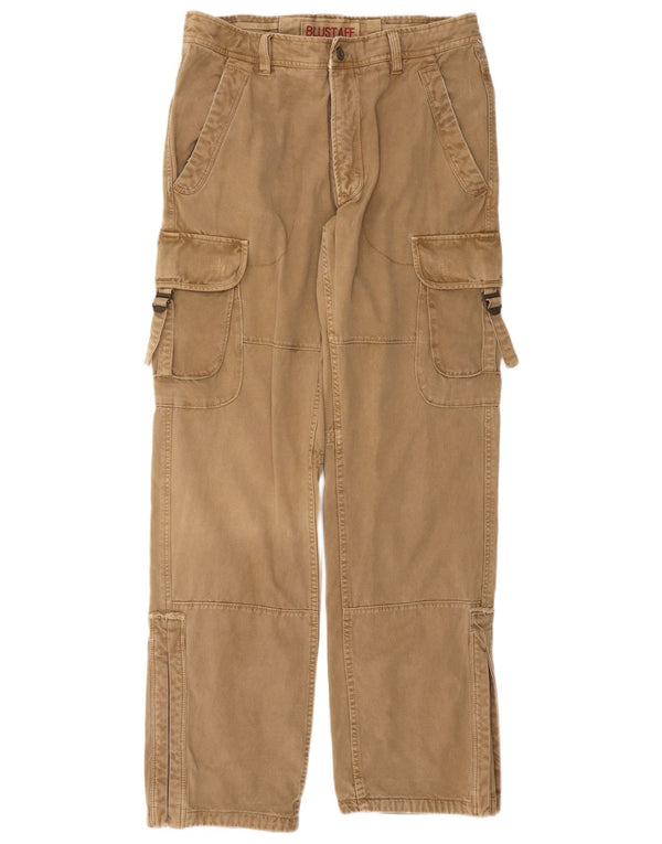 Calça cargo reta masculina Blustaff IT 52 XL W38 L34 algodão bege