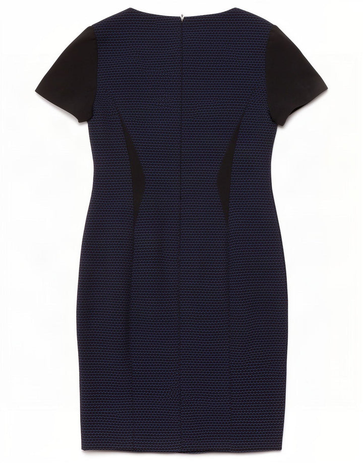 Vestido bainha feminino Marks & Spencer Reino Unido 14 bloco colorido azul marinho médio