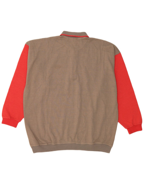 Suéter masculino com gola polo da Mc Crae XL cinza colorblock algodão