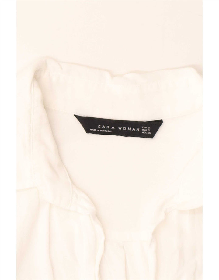 Zara Camisa feminina UK 10 pequena branca