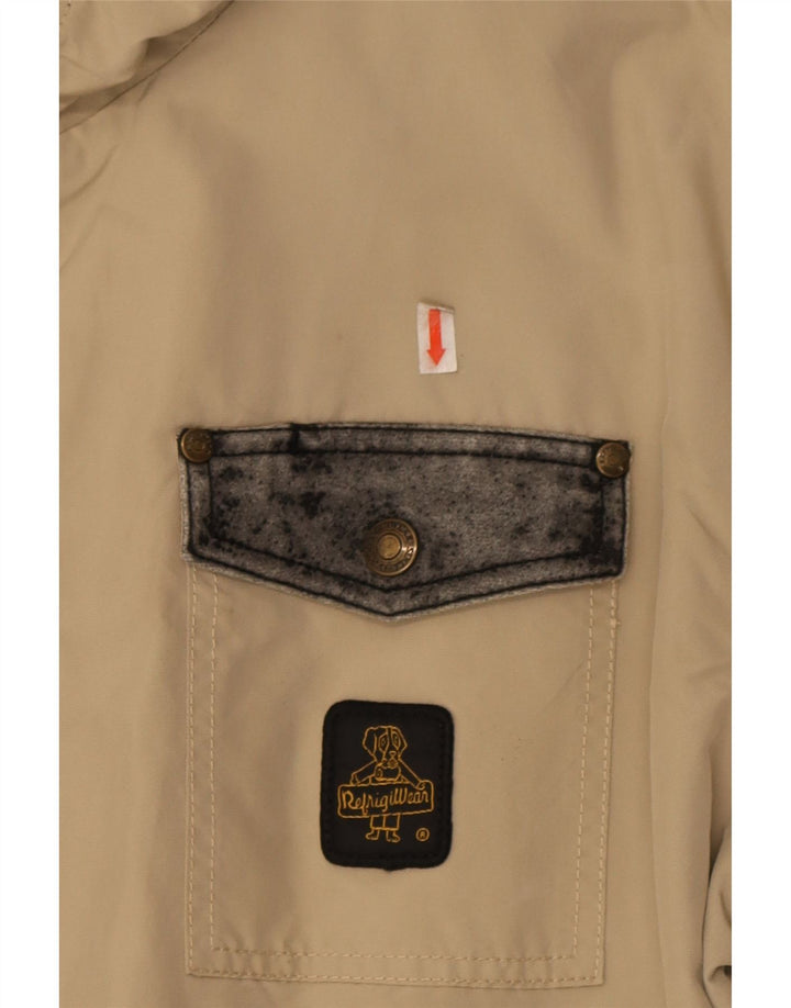 Jaqueta bomber masculina Refrigiwear UK 42 2XL bege Colourblock