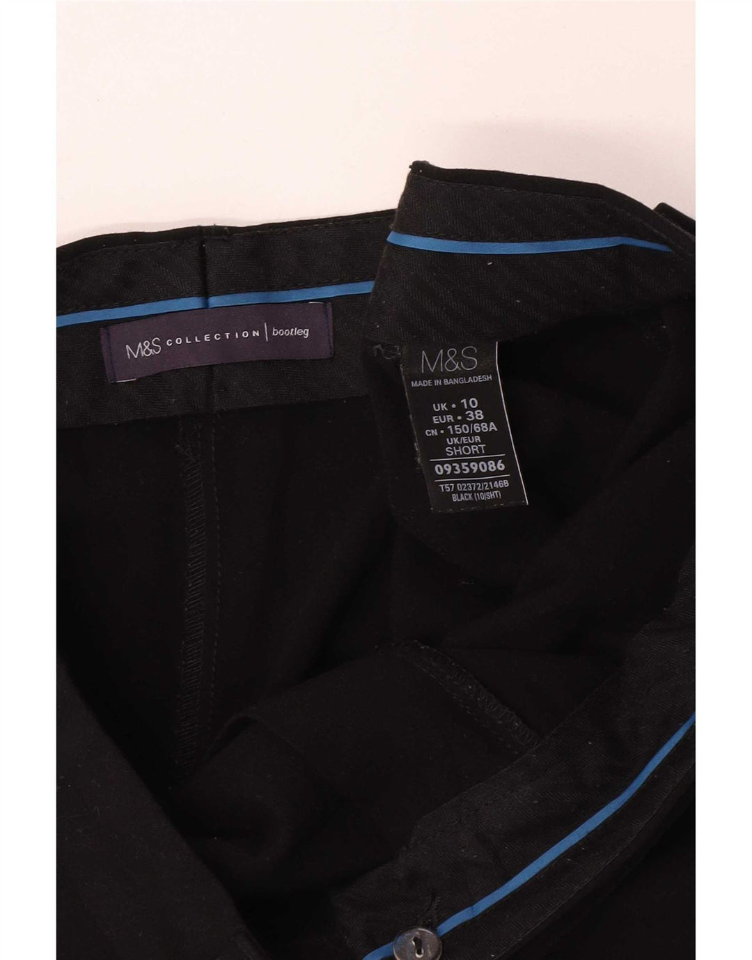 Calça feminina Marks & Spencer Bootcut Suit UK 10 pequena W30 L28 preta