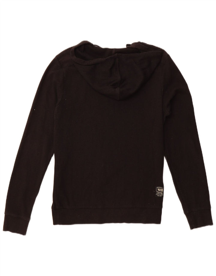 Mossimo Top gráfico masculino com capuz manga comprida preto médio