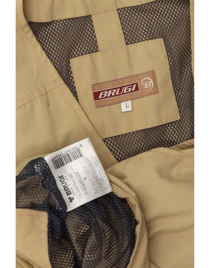 Brugi Mens Utility Gilet UK 40 Grande Poliéster Cáqui