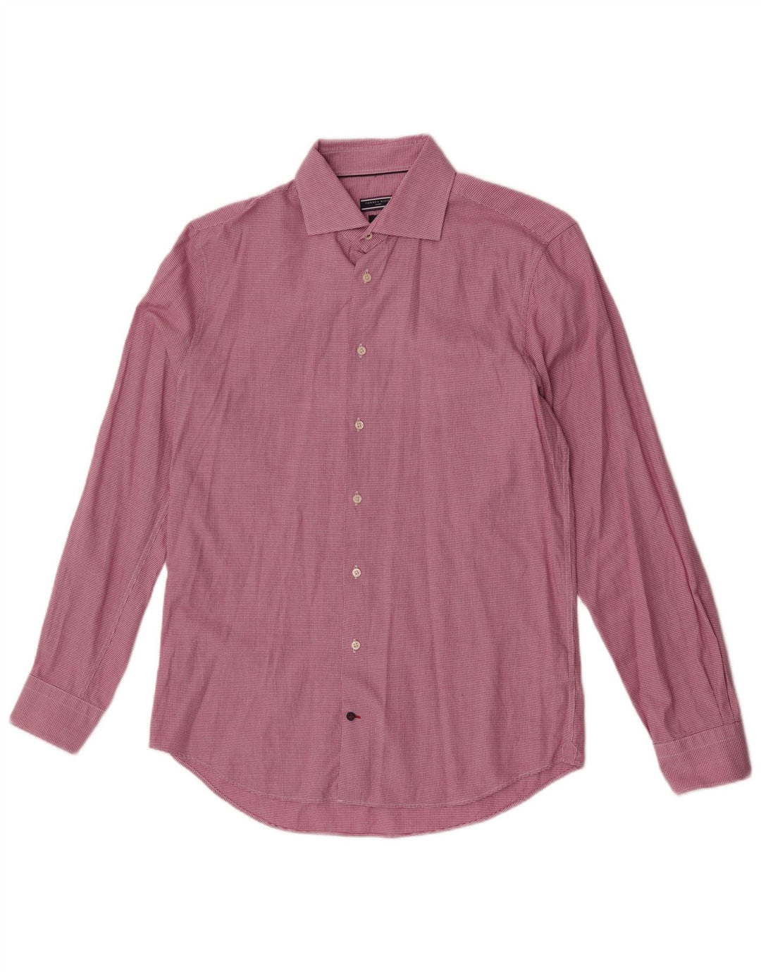 Tommy Hilfiger camisa masculina sob medida tamanho 41 16 grande rosa houndstooth
