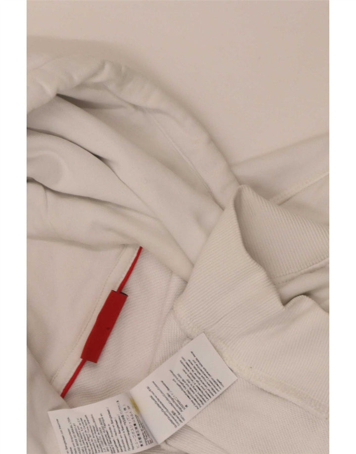 Hugo Boss Mens Graphic Hoodie Jumper Pequeno Algodão Branco