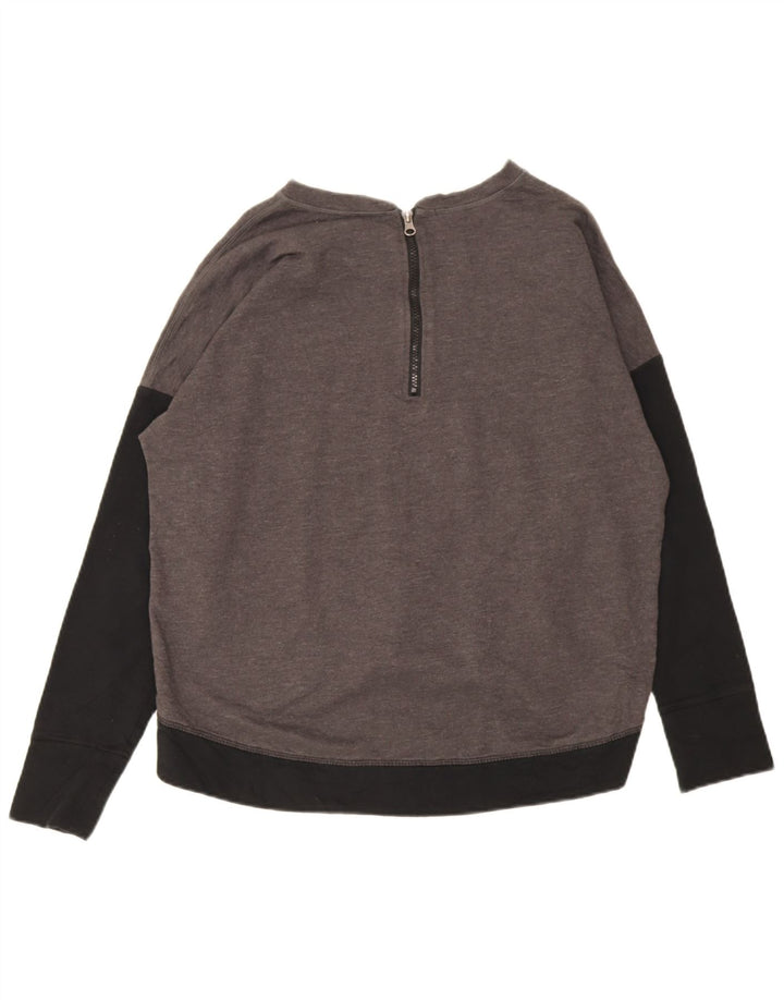 CHAMPION Suéter feminino cropped UK 16 grande bloco cinza