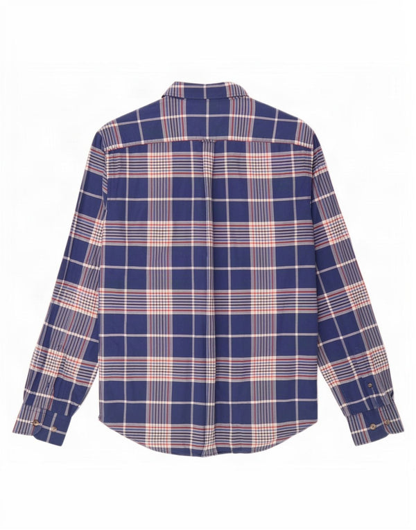 Camisa masculina Ben Sherman grande algodão xadrez azul marinho