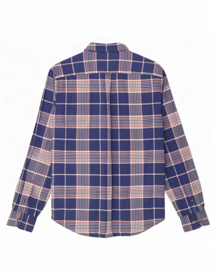 Camisa masculina Ben Sherman grande algodão xadrez azul marinho
