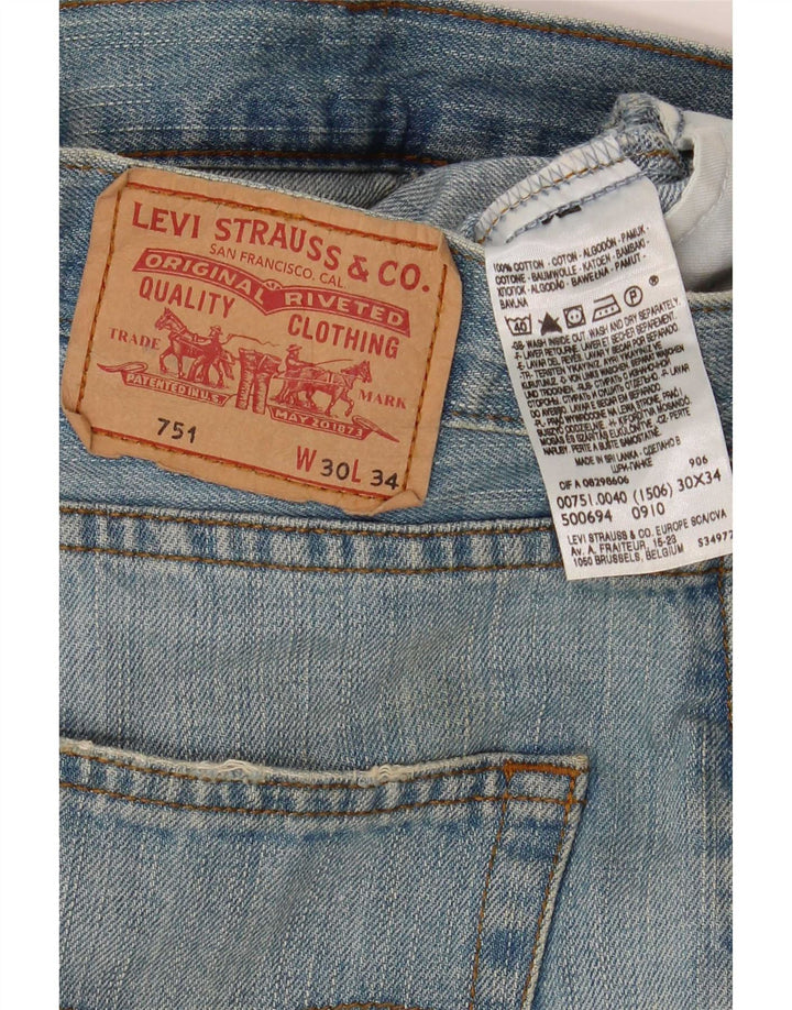 Calça jeans feminina Levi's 751 Straight W30 L34 azul algodão