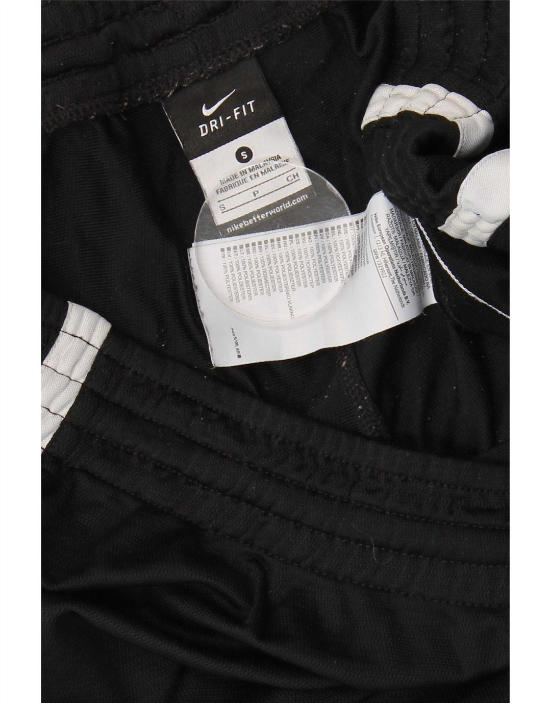 Shorts esportivos masculinos Nike Dri Fit pequenos pretos em poliéster colorblock