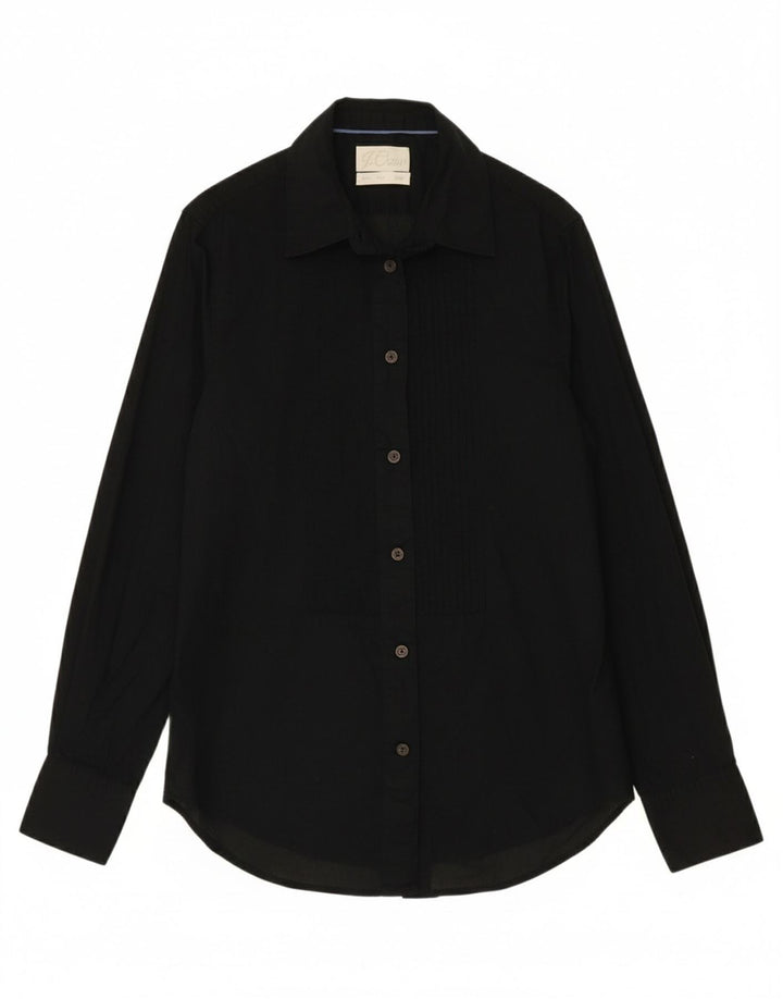 J. CREW Camisa feminina slim fit EUA 2 XS algodão preto