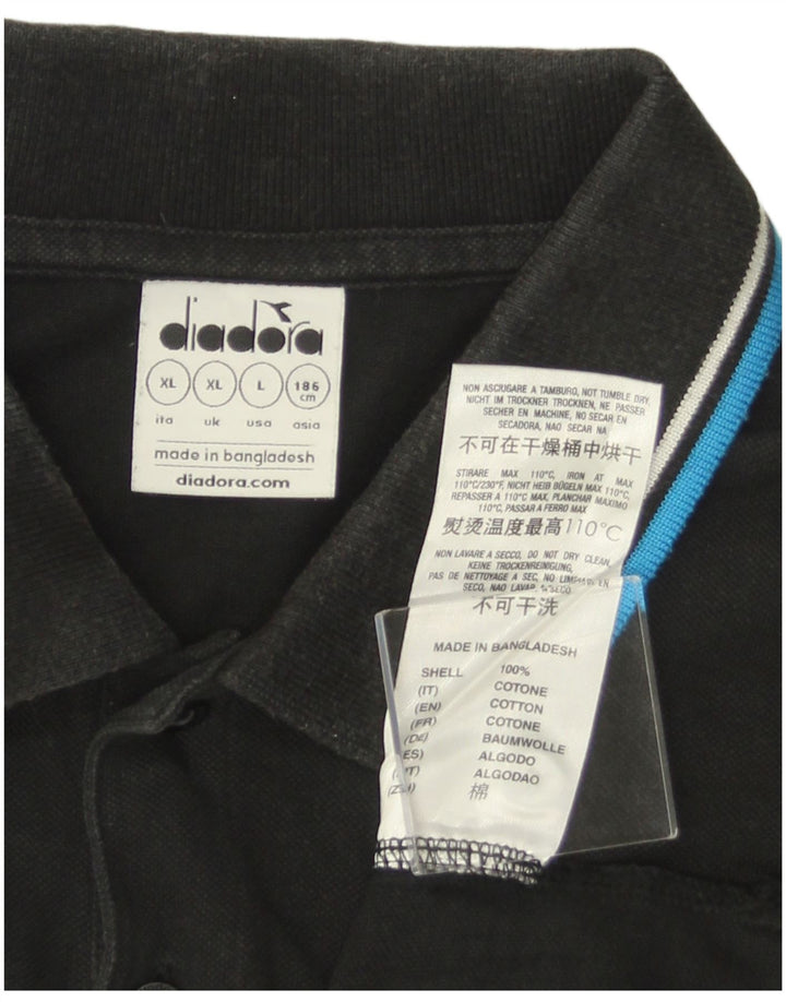 Camisa polo masculina DIADORA XL algodão preto