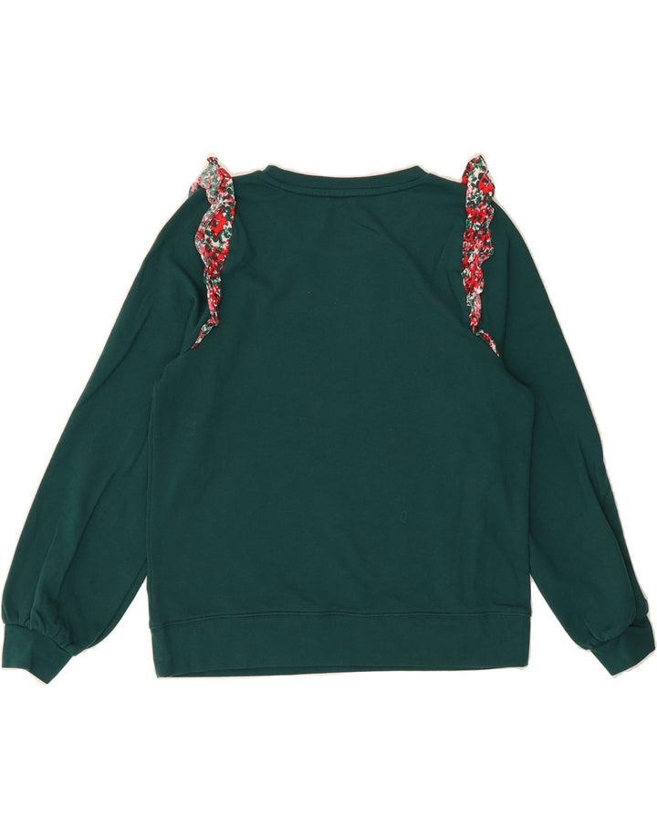 J. CREW Womens Sweatshirt Jumper UK 14 Medium Green Cotton Vintage J. Crew and Second-Hand J. Crew from Messina Hembry 