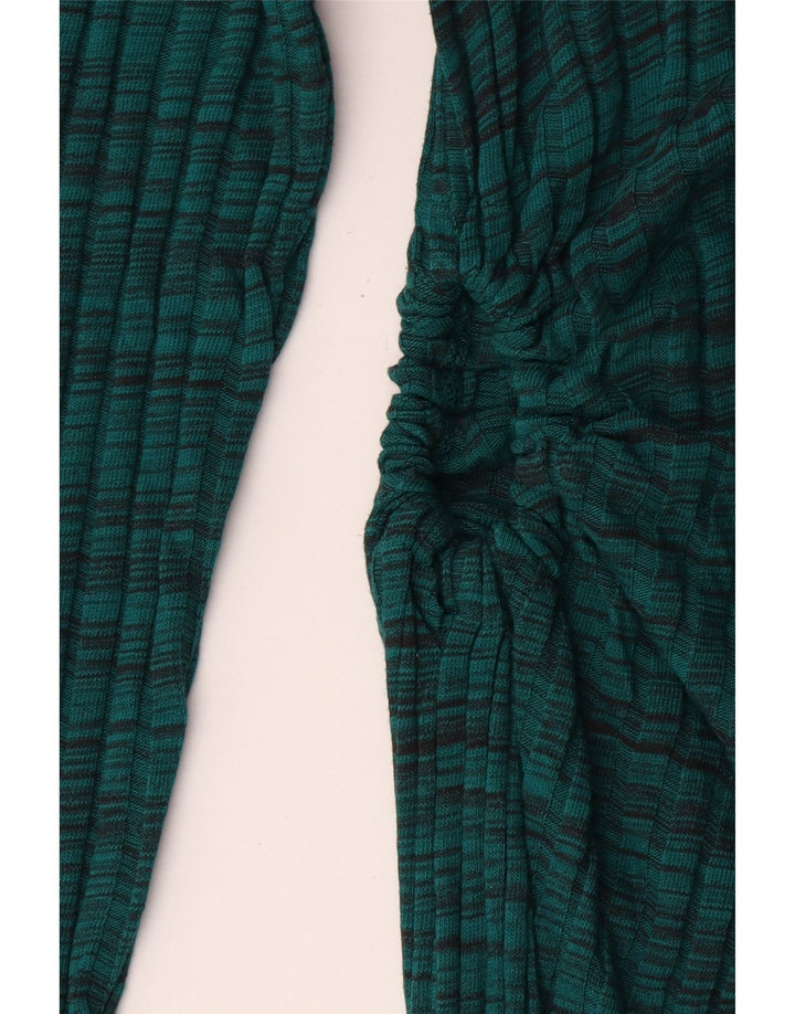 Vestido jumper feminino Zara Reino Unido 12 listrado verde médio