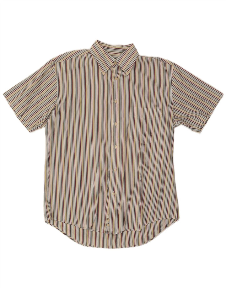 Camisa masculina de manga curta Dack's grande algodão listrado multicolorido