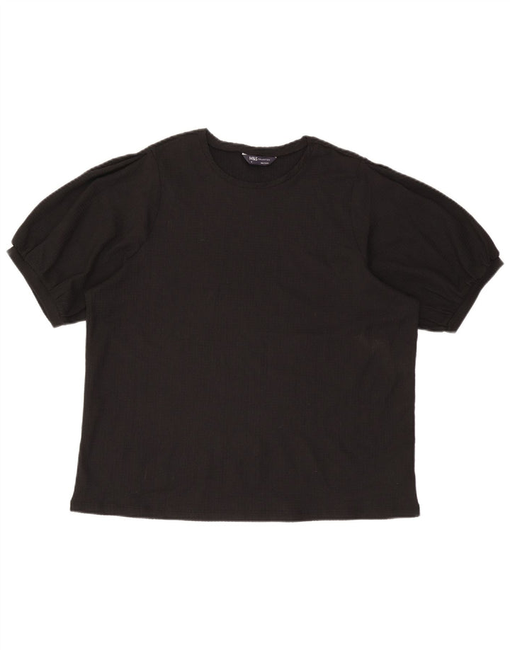 Blusa feminina Marks & Spencer UK 18 XL poliéster preto