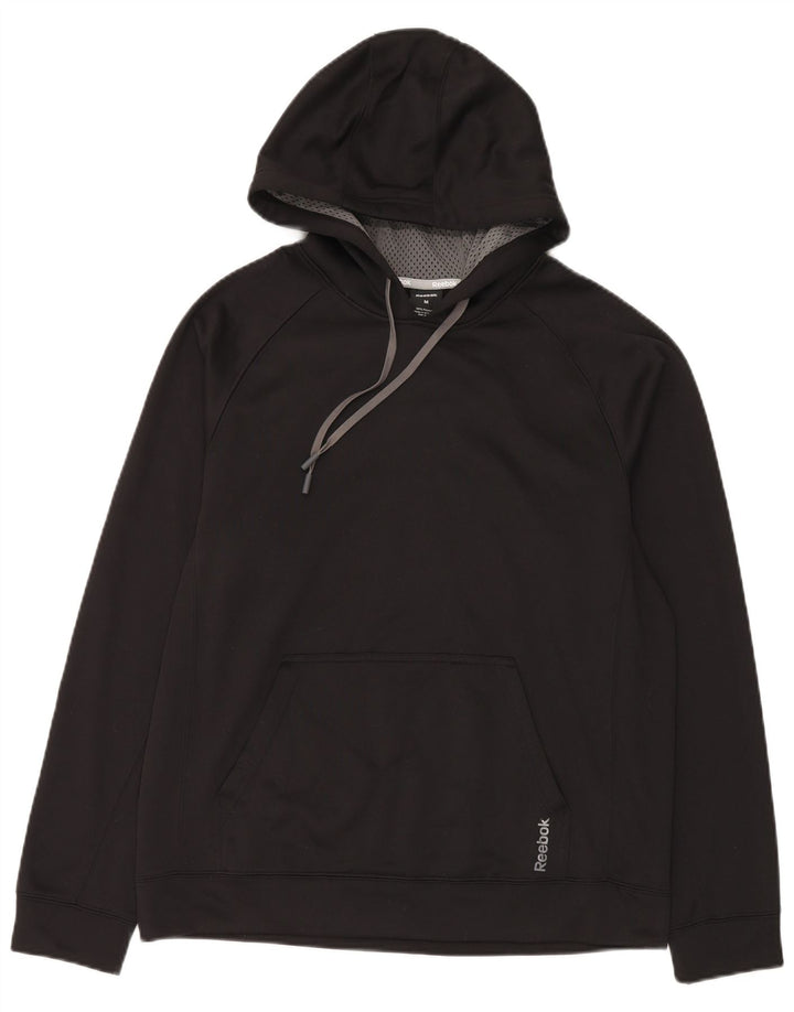 Reebok Mens Hoodie Jumper Médio Preto Poliéster