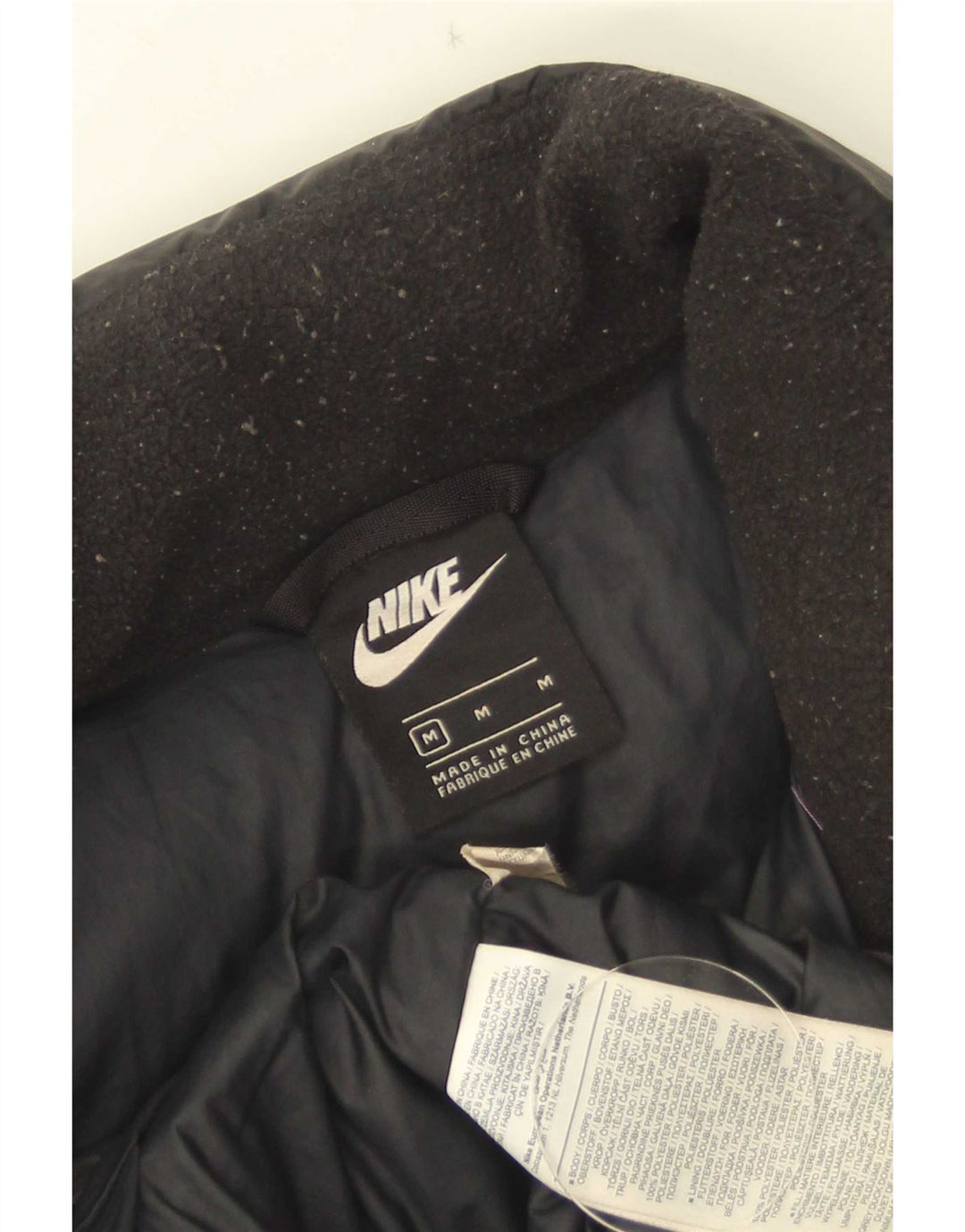 Colete acolchoado masculino Nike UK 38 poliéster preto médio