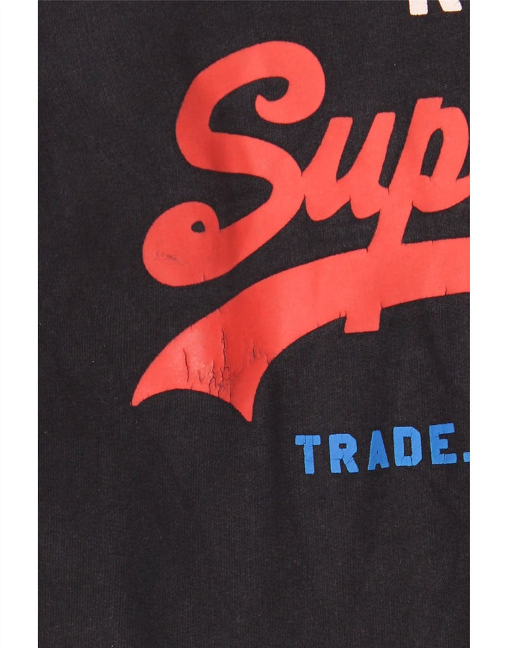 Superdry Mens Graphic Hoodie Jumper Médio Algodão Preto