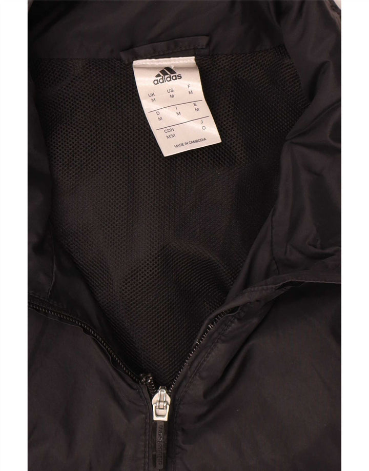 Adidas Mens Hooded Rain Jacket UK 38 Médio Preto Poliamida
