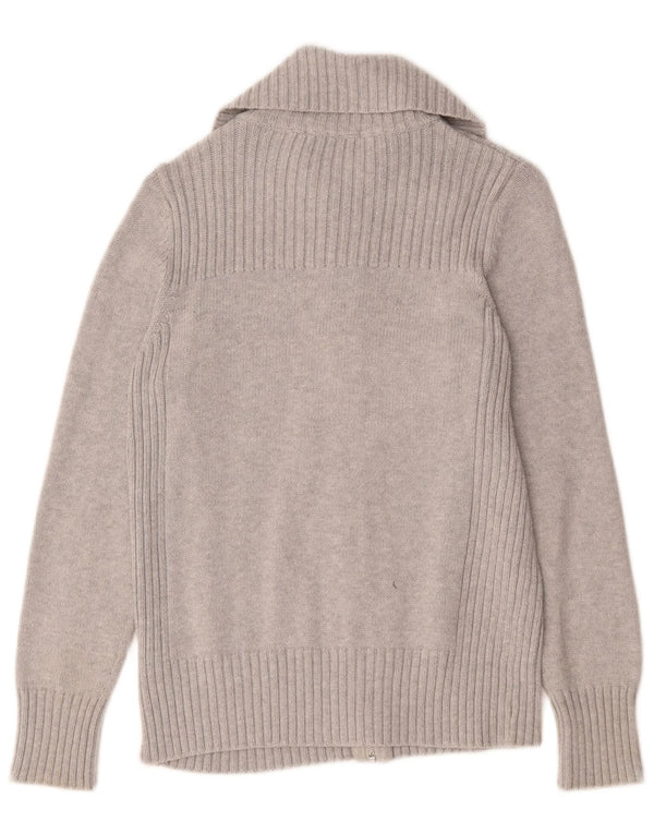 Suéter cardigã feminino Marks & Spencer Reino Unido 14 grande algodão cinza