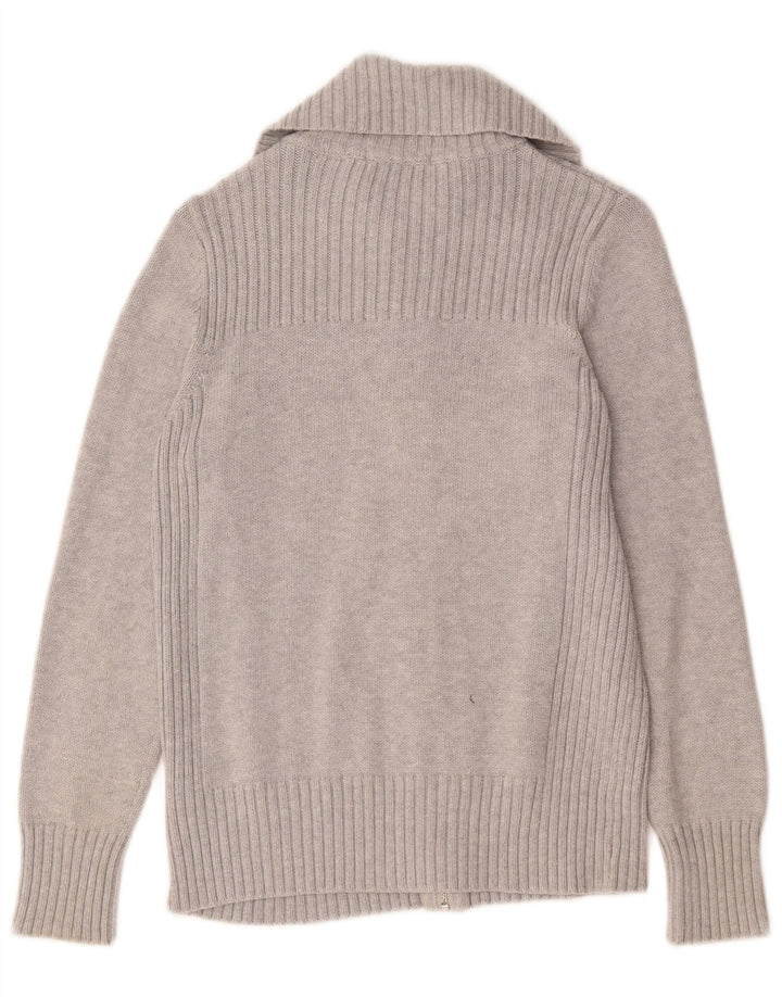 Suéter cardigã feminino Marks & Spencer Reino Unido 14 grande algodão cinza