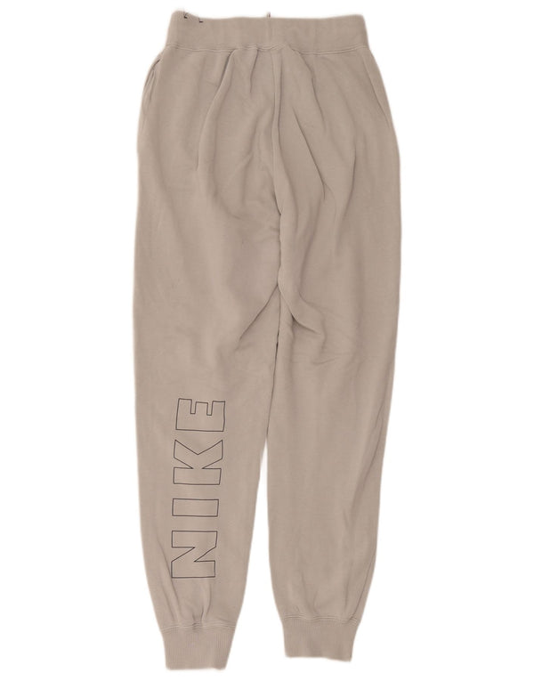 Nike Womens Graphic Tracksuit Calças Joggers UK 6 XS Cinza Algodão