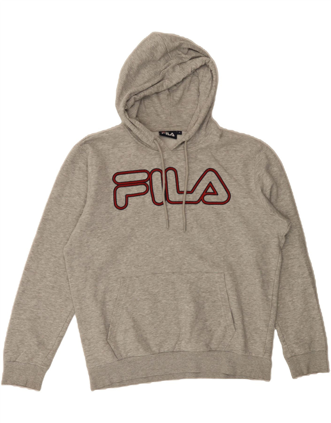 FILA Mens Graphic Hoodie Jumper Medium Grey Cotton Vintage Fila and Second-Hand Fila from Messina Hembry 