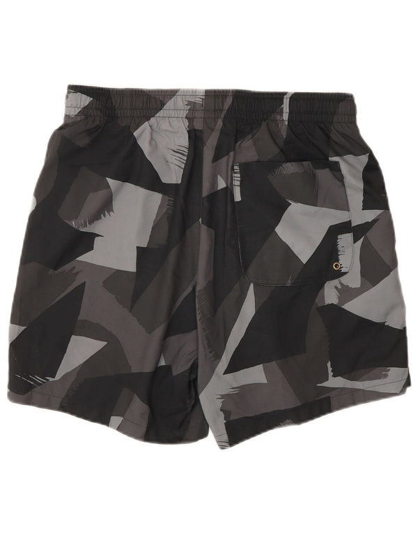 Shorts de natação masculino Nike pequeno poliéster geométrico cinza
