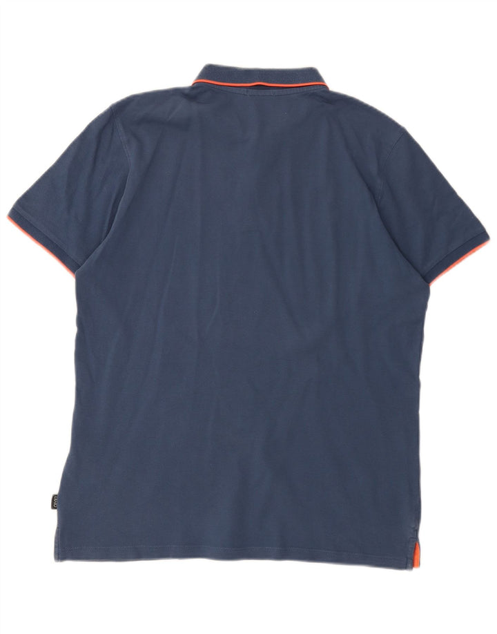 Camisa polo masculina Liu Jo grande algodão azul marinho