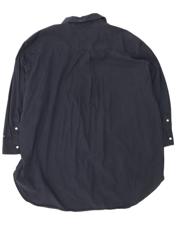 Tommy Hilfiger vestido camisa feminino manga comprida oversized Reino Unido 26 5XL azul marinho