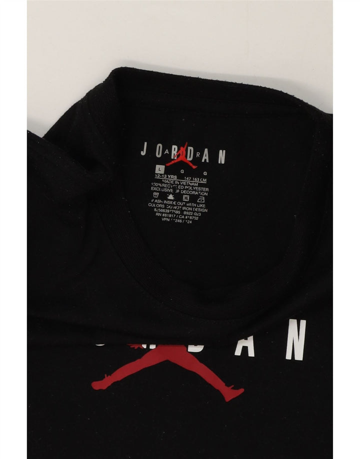 Camiseta gráfica Jordan Boys Top 12-13 anos grande poliéster preto