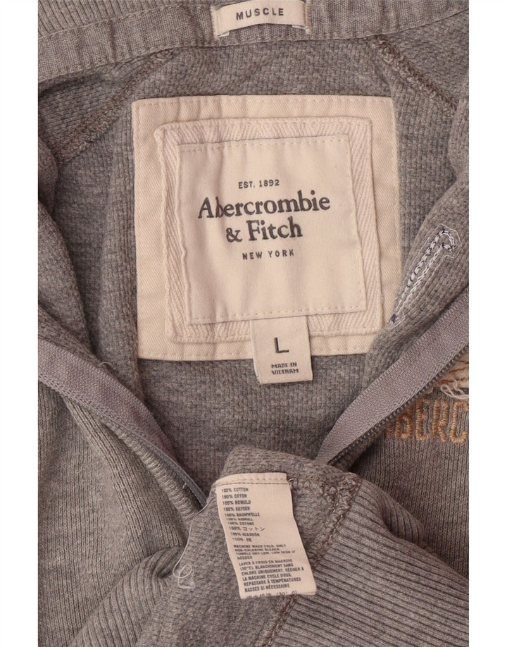Jaqueta feminina ABERCROMBIE & FITCH com agasalho gráfico Reino Unido 16 grande cinza