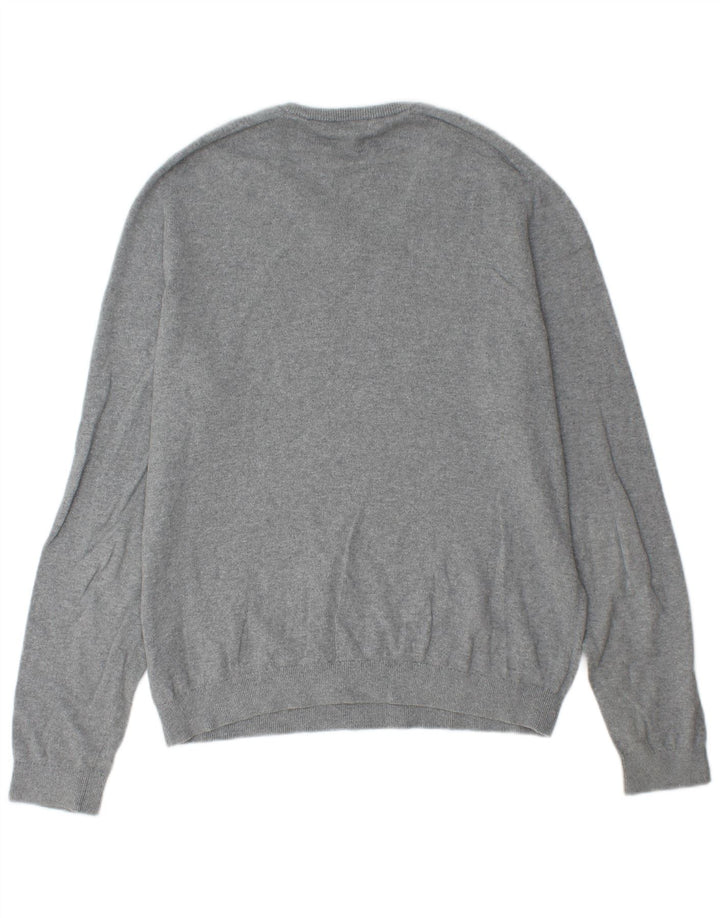 Suéter masculino Gap com decote em V grande algodão cinza