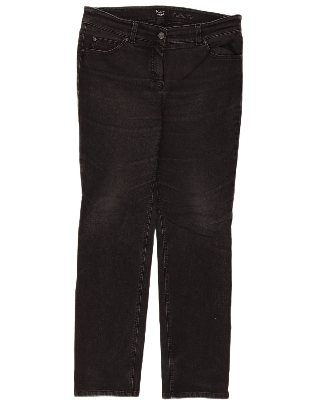 Roxy Jeans Slim Feminino UK 18 XL W32 L30 Algodão Preto