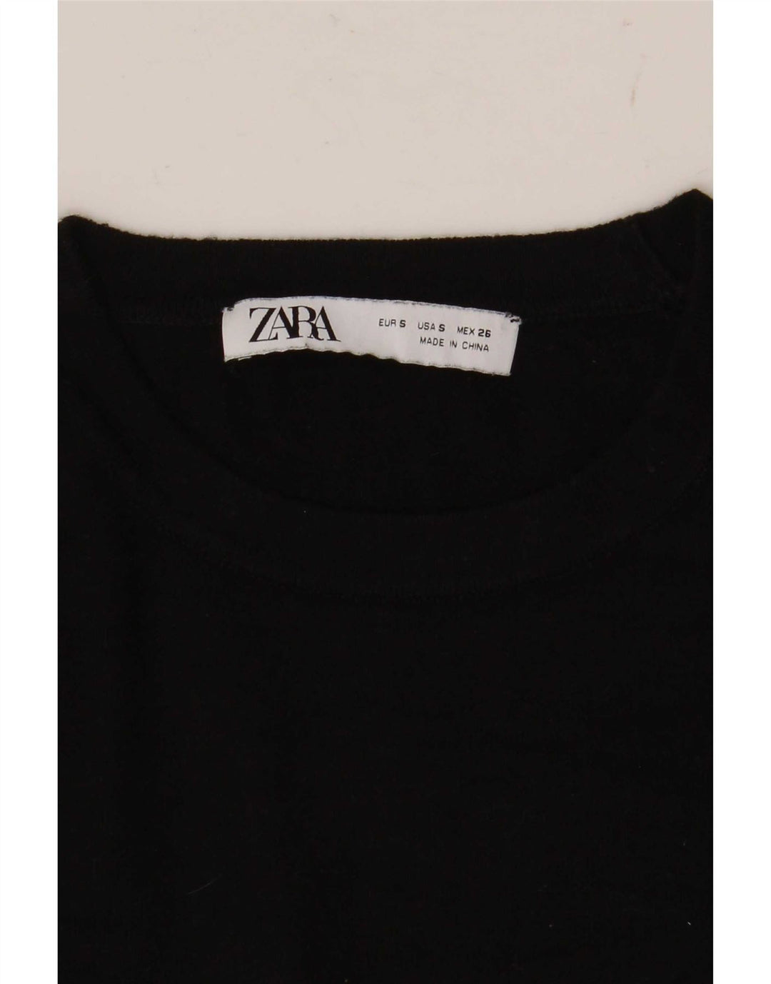 Zara Suéter feminino com gola redonda e gola redonda, preto pequeno, 10