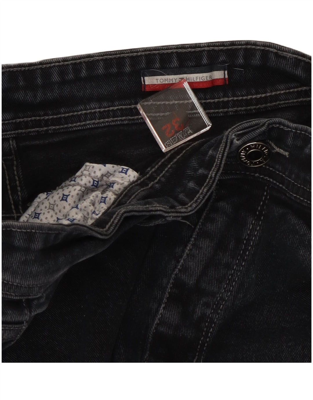 Jeans retos masculinos Tommy Hilfiger W32 L27 preto